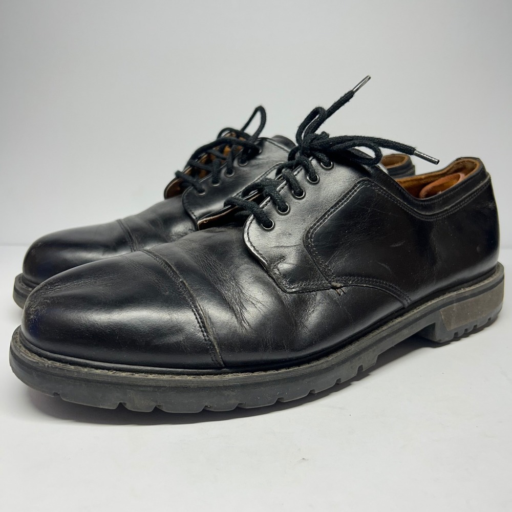 Dexter USA Cap Toe Leather Oxfords Black Mens Size 11 Chunky Dress Shoes